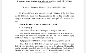 BẢNG GIÁ ĐẤT TPHCM MỚI 2026 (dự thảo)
